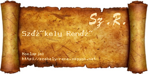 Székely René névjegykártya
