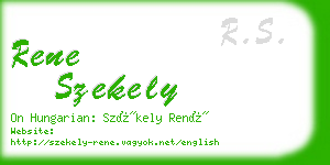 rene szekely business card